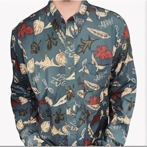 Vintage Chaps Ralph Lauren Shirt Cotton Green Men Size L Patterned